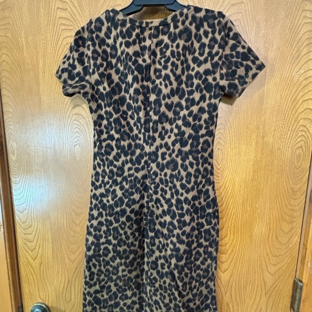 Leopard Print Short Sleeve Dress